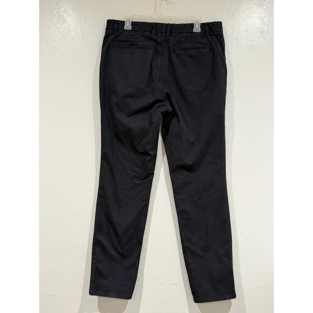Everlane Mens Slim Fit Chino Pants Black Cotton Stretch Trousers 35x32